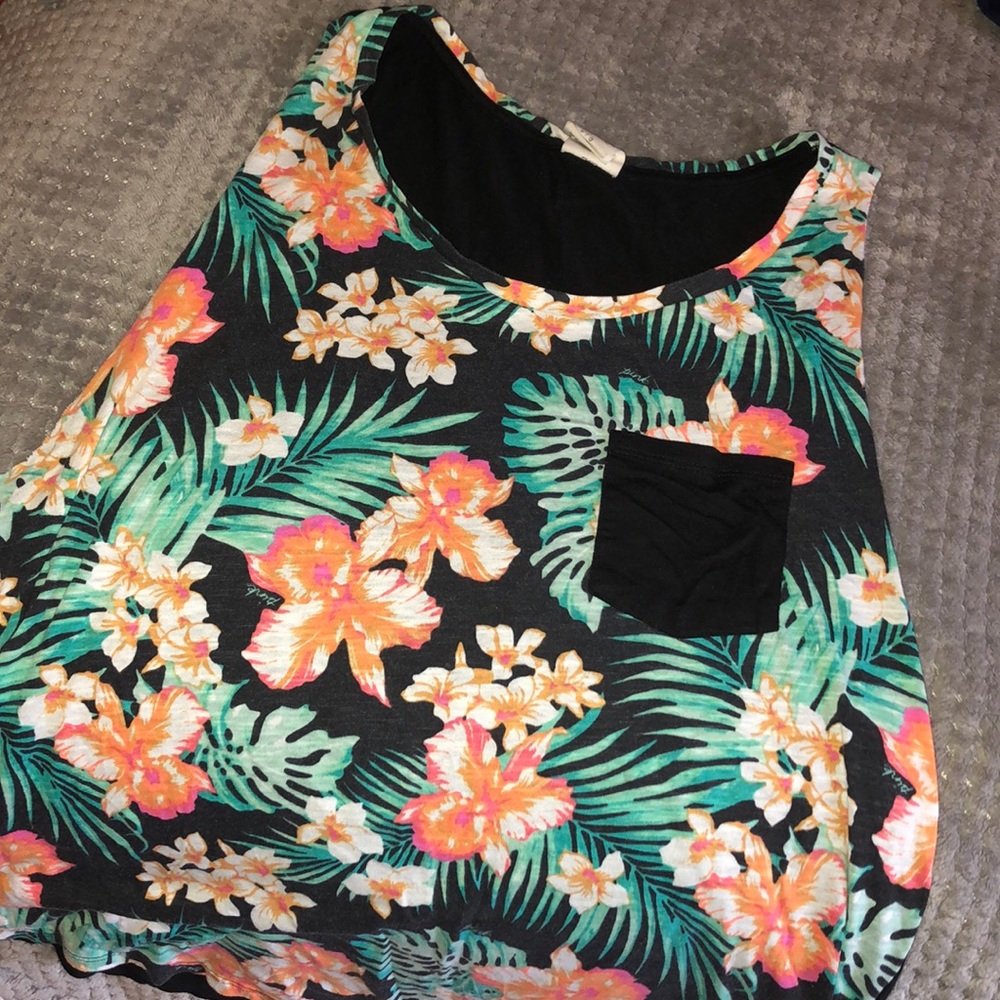 Victoria secret tropical cut off shirt